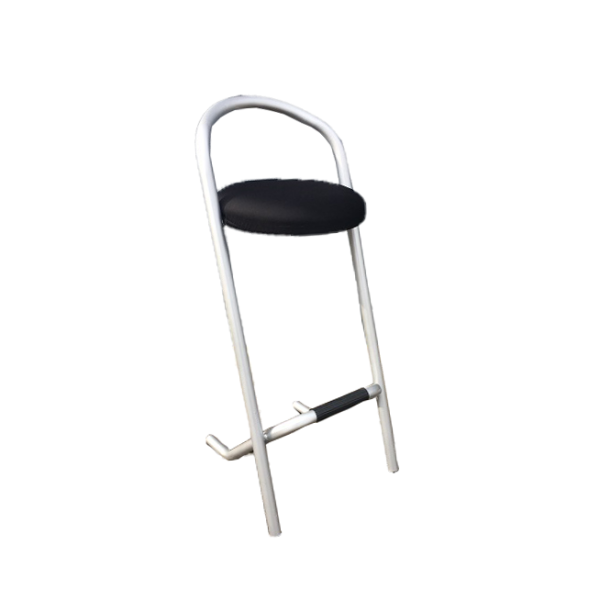 Barhocker Ensor Sitz WEISS mit SCHWARZER Barhocker-Husse - B46*T47*H100cm, SH80cm