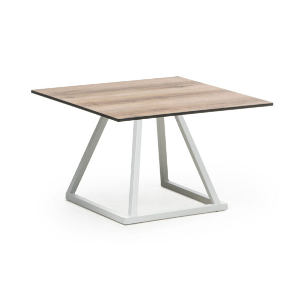 Beistelltisch Linea Lounge WEISS mit Tischplatte HOLZ/EICHE - B70*T70*H45cm