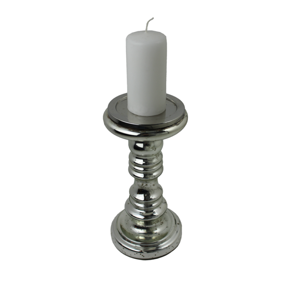Kerzenleuchter Regis Glas SILBER - h23cm Ø11,5cm – Bild 3