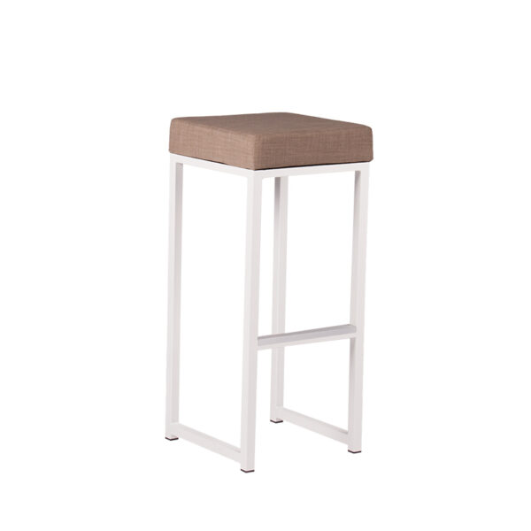 Barhocker Kubo WEISS mit Sitz NATUR LINELOOK - B35*T35*H79cm