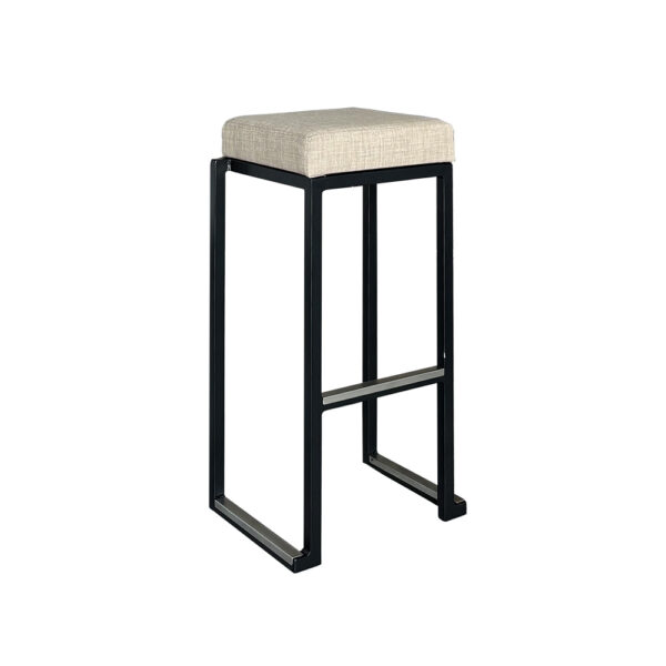 Barhocker Kubo Smart SCHWARZ mit Sitz NATUR LINELOOK - B35*T35*H79cm