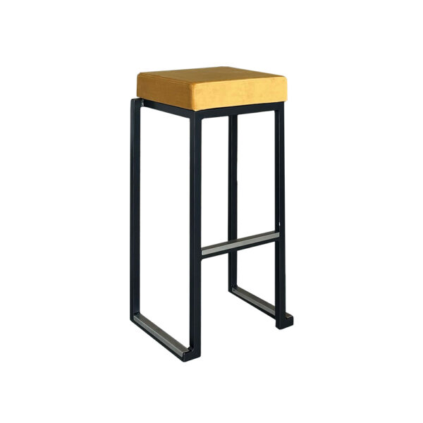 Barhocker Kubo Smart SCHWARZ mit Sitz GOLD - B35*T35*H79cm