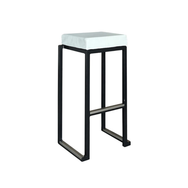 Barhocker Kubo Smart SCHWARZ mit Sitz WEISS - B35*T35*H79cm