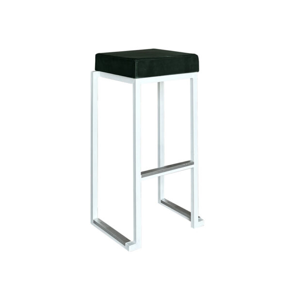 Barhocker Kubo Smart WEISS mit Sitz GRÜN - B35*T35*H79cm