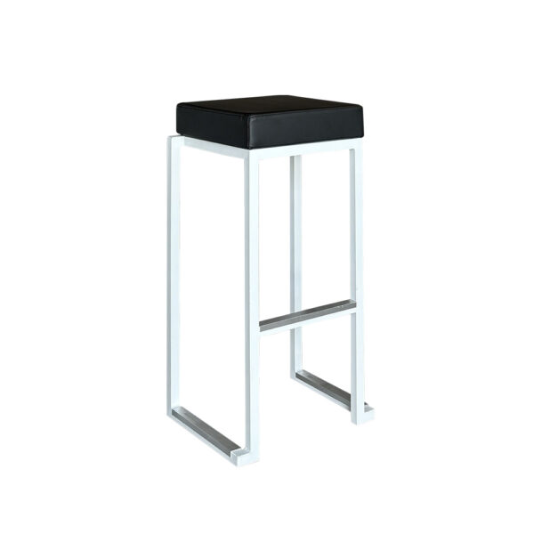 Barhocker Kubo Smart WEISS mit Sitz SCHWARZ - B35*T35*H79cm
