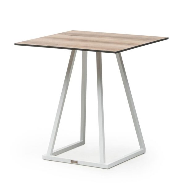 Tisch Linea Dinner WEISS mit Tischplatte HOLZ/EICHE - B70*T70*H74cm