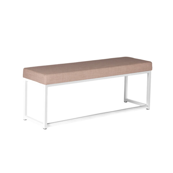 Lounge Bank Kubo Love WEISS mit Sitz NATUR - B121*T35*H46cm