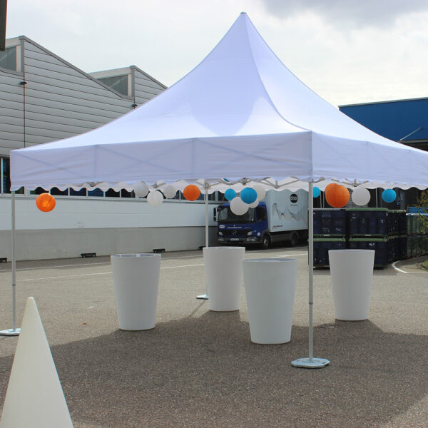 MASTERTENT Scherenzelt - Gestell inkl. Dach mit gewelltem Volant 5,0x5,0m