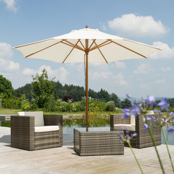 Sonnenschirm Malaga NATUR - Ø300cm 2.70 hoch – Bild 2