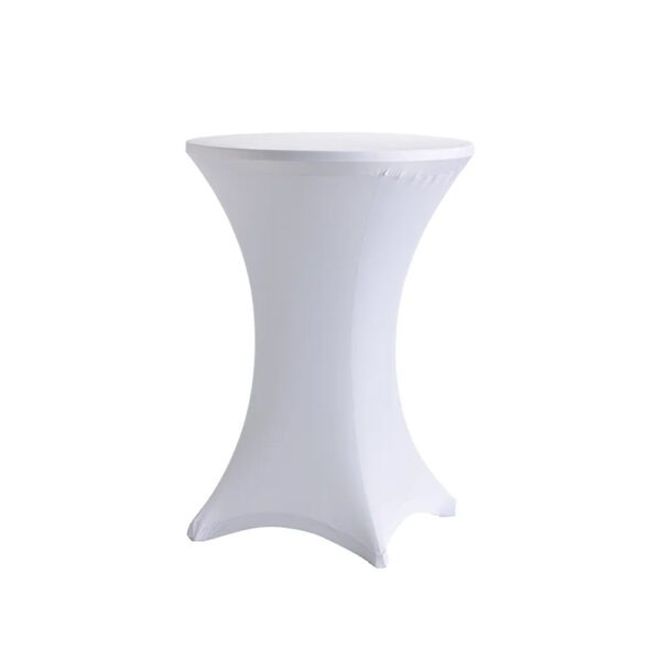 Stehtisch-Husse Cervino stretch WEISS für 4-Fuß Stehtische mit 70-80cm Durchmesser – Bild 2