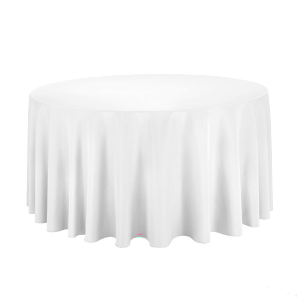 Tischdecke WEISS - Ø220cm - Material: Mischgewebe, 180g/m2