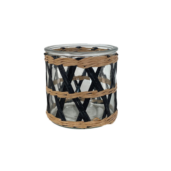 Windlicht Zima KLAR/SCHWARZ/NATUR - Ø10*h10cm