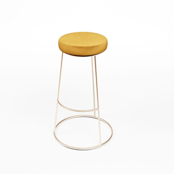Barhocker Alice rosegold mit Sitz GOLD - Ø48,5*SH80cm