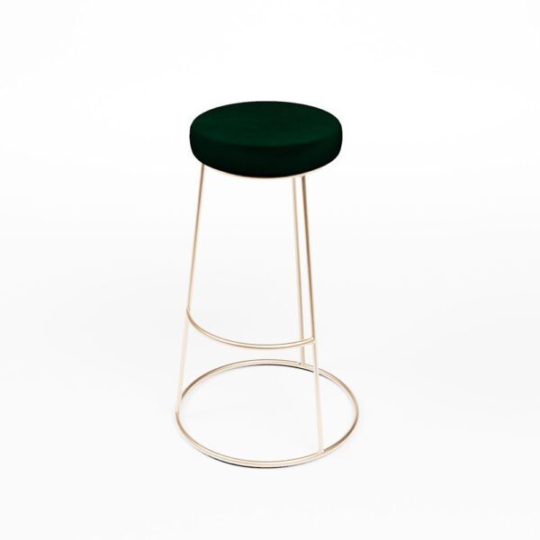 Barhocker Alice rosegold mit Sitz GRÜN - Ø48,5*SH80cm