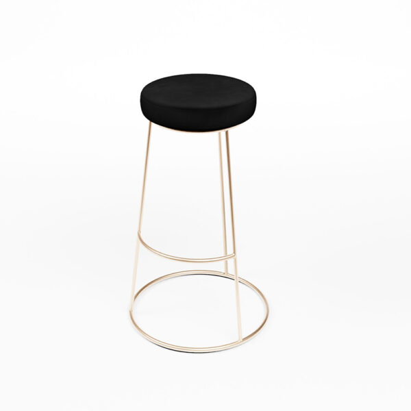 Barhocker Alice rosegold mit Sitz SCHWARZ - Ø48,5*SH80cm