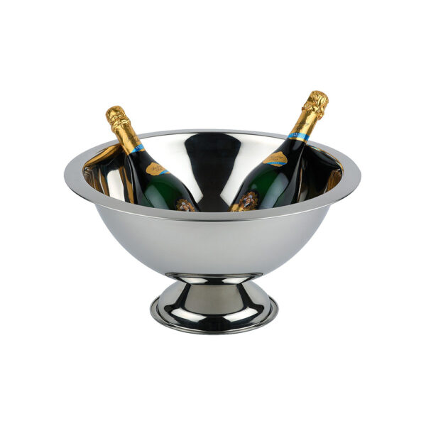 Champagner-Kühler chrom, Ø 40cm, Höhe 26,5cm für bis zu 4 Flaschen