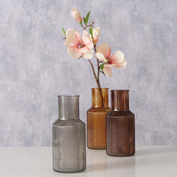 Glas Vase MISAM BRAUN, H22 cm