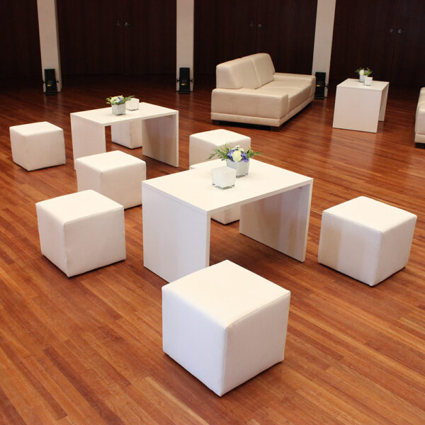 Lounge-Set Sitzwürfel WEISS 4 Personen