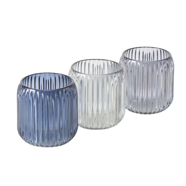 Windlicht REMSA BLAU - B8cm*T8cm*H8,5cm